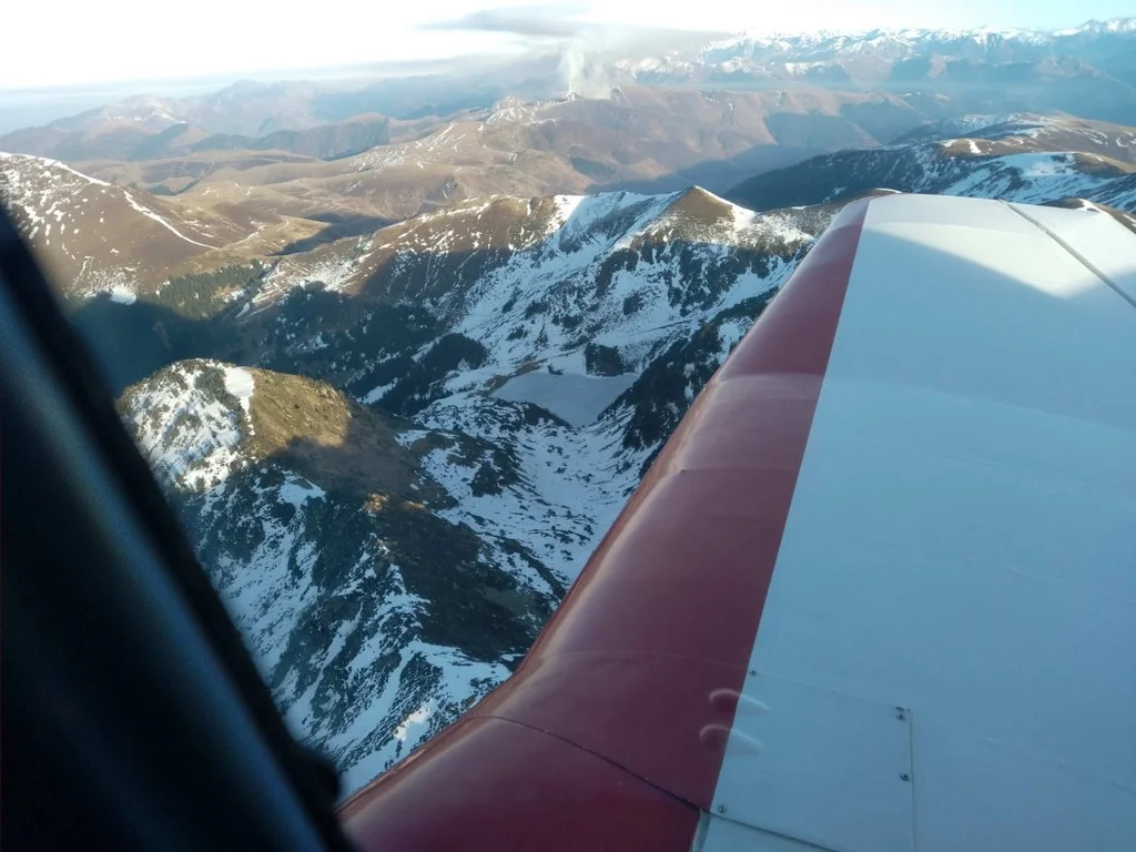  Aérodrome Nogaro survol sommet enneige